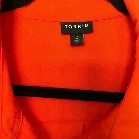 Torrid Lizzie Georgette Button-Up Long Sleeve Shirt sz 2 - Picture 3 of 5